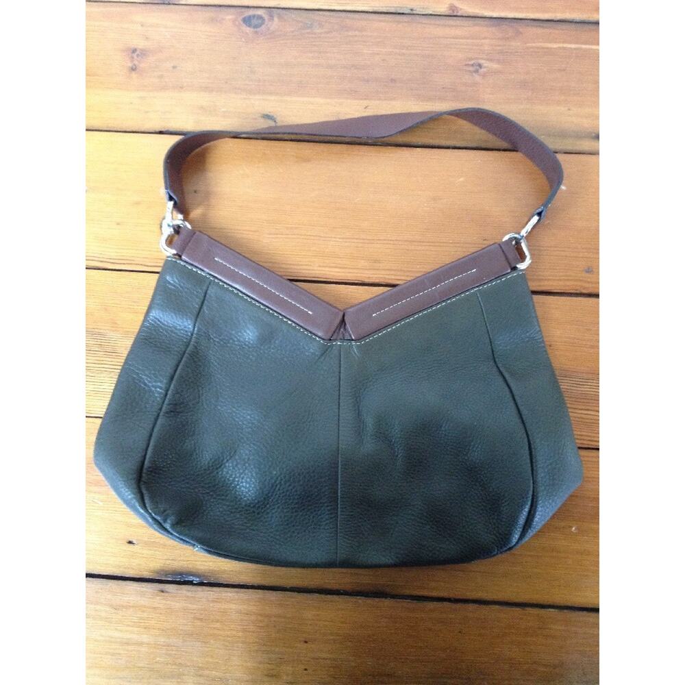 Robert Pietri Dark Forest Green Brown Genuine Leather Handbag Purse Spain